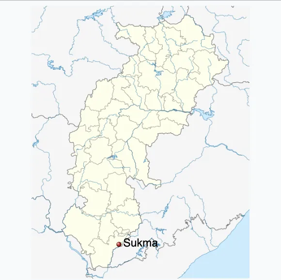 Location of Sukma Chhattisgarh